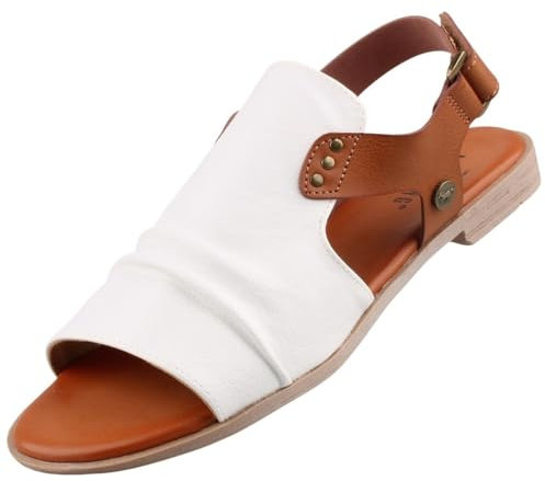 MUSTANG Sandales Mode Femme 1388-807, Pointure:38 EU, La Couleur:Blanc