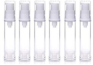 6 Packs Airless Pump Bottles Lotion Dispenser Bottle Travel Cream Pump Bottles Vacuum Pump Bottle For Liquid foundation (10ml(0.3oz))