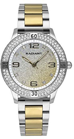 Radiant Kollektion Die Eiskönigin, analoge Quarzuhr für Damen, Lünettendetails mit Strasssteinen, Gold, 3 ATM, 38 mm., bunt, 38MM, Armband