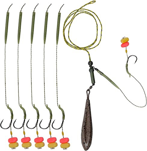 OROOTL Carp Fishing Rigs Kit, Boilies Bait Rigs with Sinker Corn Bait Curved Barbed Hook Swivel Carp Fishing Accessories Equipment