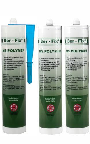 Ber-Fix 3x MS Polymer Kleber Pool-Blau 440g – Abdichtung & Reparatur für Pools, haftet auf nassen Oberflächen