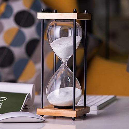 PLMM 30 Minuten Sanduhr Zeitmesser Stundenglas,8 Farben Holzrahmen Sanduhr,Sanduhr Home Decoration Geschenk für Kinder Klassenzimmer Küche Büros und auch als dekorative Timeruhr(30 Min)