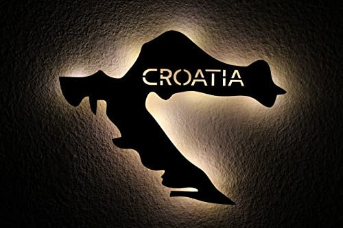 Kroatien personalisiert mit Wunschtext Croatia Lasergravur Led Schlummerlicht für Schlafzimmer Wohnzimmer Geschenk