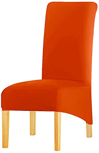 KELUINA Stuhlhusse, Stuhlhusse, hohe Rückenlehne, Stuhlbezug, aus robustem Stoff, dehnbar, XL, für Esszimmer, Zuhause, Wohnzimmer, Restaurant, Hotel, Orange, 1 Stück