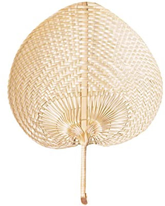 Bambus Palmen Fan handgefertigt Rattan Fan für Wanddekoration - Natürlicher Handfächer Pfirsichförmige gewebte Fächer Sommerfächer für Hochzeiten Partys Geschenke