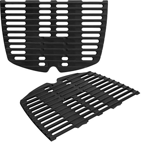 GriHero 7645 54,61 cm x 38,74 cm Grillplatte für Weber Q200, Q2000, Q2400 Series Grills, Gusseisen Grillplatte Gasgrill Gitter Ersatzteile Zubehör für Weber 7583 6 5811 2 Pack