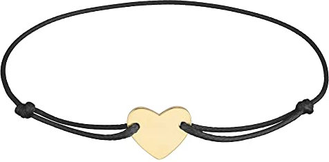 StarAppeal Herz Freundschafts Armband, Herz Armband in Silber und Gold, Größenverstellbar, Makramee Band für Frauen & Mädchen, Handmade (Schwarz-Gold)