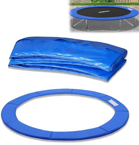 YRHome Trampolin Randabdeckung Federabdeckung Ø 244cm 305cm 366cm UV-Beständigkeit Reißfest Randschutz Sicherheitsmatte Trampolinzubehör Standardgröße für Trampoline Blau