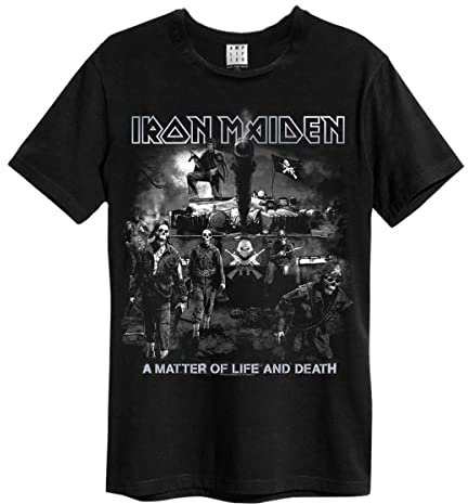 Amplified Iron Maiden Trooper Crew Tee - Matter of Life Or Death Grey Black S