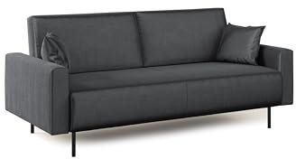 Divani.Store Schlafsofa, Wildleder, anthrazit, 200 cm