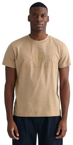 Gant Herren REG Shield SS Tonal Logo T-Shirt, Concrete BEIGE, M