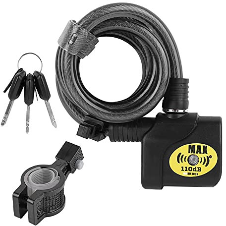 110dB Alarm Disc Brake Lock,Alarm Lock Electronic Bike Security Lock Anti Theft Security Wheel Alarm Disc Lock Waterproof Bike Lock for Road Bike Mountain Bike Folding Bike Motorbike