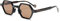 kachawoo Sechseckige polarisierte Retro-Sonnenbrille Promi-Influencer-Sonnenbrille für Street Snap Selfie Ins Trending Shades (brown gray lens)