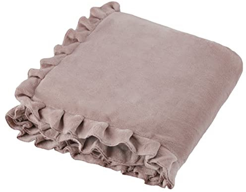 Baroni Home Plaid en Microfibre pour Mi-Saison et Hiver, Couverture Polaire très Chaude, Plaid Canapé, Couverture Relaxant et Douce, 130x160 cm, Rose Poudré