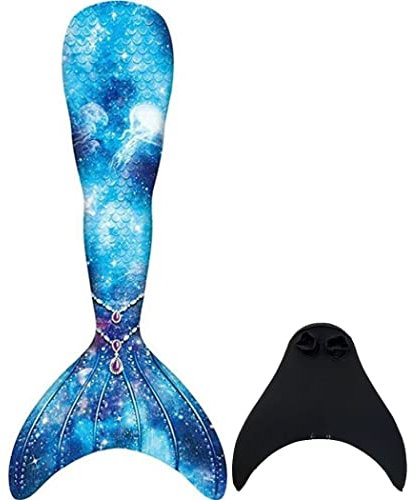 DNFUN Mädchen Meerjungfrauenschwanz zum Schwimmen Mermaid Tail Badeanzug für Erwachsene und Kinder mit Meerjungfrau Flosse