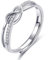 925 Sterling Silber Liebesknoten Ringe für Frauen verstellbare offene Fingerringe Schmuck Geschenke Versprechen Ringe für Frauen mit Zirkonia