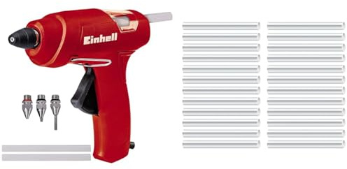 Einhell TC-CG 30 Pistola colla a caldo (tensione 230-240 V, potenza 30 W, riscaldamento 300 sec.) & kwb by 24 bastoncini per colla a caldo accessori per pistola per colla a caldo TC-CG 3,6 Li