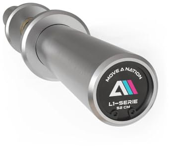 ATLETICA L1 Olympia | Hantelstange | 52 cm Länge | Ø 50 mm | Studioqualität | 190.000 PSI | Hochbelastbar & verchromt | Mit Kugellagern ausgestattet | 6 kg