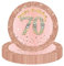ATBEAMEN 16pcs Rose Gold 70th Birthday Paper Plates 9inch Party Table Decor, Women 9'' Tableware, Happy Tableware Plate for Her, Women, Supplies