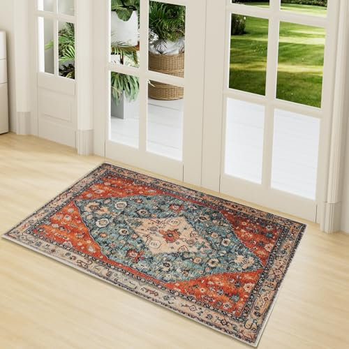 LY4U Door Mats Washable 50x80 CM, Indoor Non-slip Dirt Trapper Floor Mat, Inside Front Door Mats, Absorbent Low Profile Mat for Kitchen,Garden,Hall Entryway