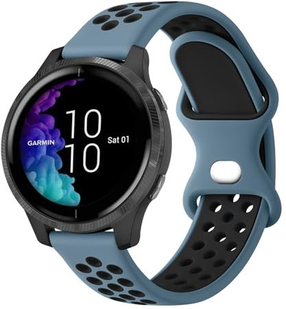 Vancle für Garmin Vivoactive 5 Armband/Venu Sq/Venu 2 Plus Ersatzarmband, 20mm Sport Silikon Uhrenarmbänder für Garmin Vivoactive 3/ Venu Sq/Vivomove 3 Armband Damen Herren