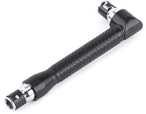 PerGar 1 4-Zoll-Sechskant-Steckschlüssel mit Doppelkopf für Schraubendreher-Bits, Handwerkzeug, L-förmiger Schraubenschlüssel, 90-Grad-Adapter, Innensechskant-Doppelkopf, Ideales