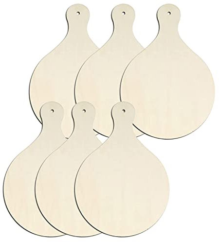 rockible 6 Taglieri in Legno, Vassoio da Portata per La Cena, 16x23 cm Rotondo