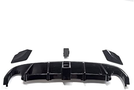 Heckflügel Carbon-Lack-Heckdiffusor Für Golf MK6 Für GTI 2008-2013 Auspuffkopf Glänzend Schwarz Car Body Kit Lip Bumper Spoiler Kunststoff-Splitter Heckstoßstange (Farbe : Type B Gloss Black)