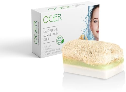 OGER Natürliche Kürbisfaser Seife 110 Gr - Avocado 1Stück