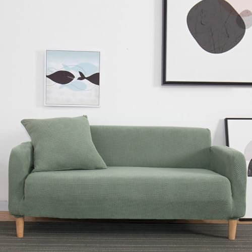 Bishilin Sofabezug Elastisch U Form 90-140CM, Sofa Überzug Ecksofa 1 Sitzer Nordisch Einfarbig Grün Couchbezug Eckcouch Universal
