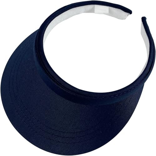 Women Sun Visor Wide Brim Uv Protection Hat Outdoor Golf Clip Visor Sports Running Tennis Beach Cap(Navy Blue)
