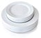40pcs assiettes en plastique réutilisables 26cm grande assiette en plastique noir et 19cm petite assiette à dessert avec bord doré/argenté/or rose convient pour le mariage vaisselle de fête(blanche)