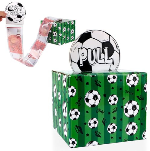 BETESSIN Fussball Geschenke Jungen - Fußball Geldgeschenke Geburtstag - Geldgeschenke Verpackung Geschenkbox zum Kindergeburtstag - Fußball Geschenke für Jungs