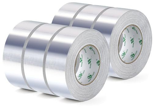 BOMEI PACK 6 Rollen 50mmx50m Aluminium Klebeband Hitzebeständiges-Wasserdichtes Alu Klebeband zum Reparieren von Metalloberflächen - Starke Aluband Selbstklebend