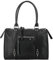flora & co - Sac Bowling Femme Porté Main - Grand Sac de Cours Travail Format A4 - Cabas Shopper Épaule Bandoulière Similicuir Grainé Souple - Chic Tendance - Noir