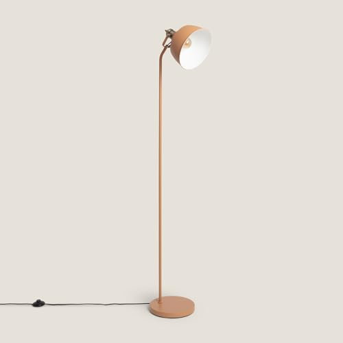 LEDKIA LIGHTING - Stehleuchte Metall Luise | E27 Fassung 220-240V | Industrieller Stil trifft Vintage Ästhetik | Für Wohnzimmer, Schlafzimmer, Büro | 1490 mm Höhe, Camel, Metall