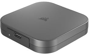 Corsair EX400U 4TB Portable External Type-C SSD –, USB 3.2 Gen2 2x2 Connections, Up to 40Gbps, Plug and Play, MagSafe, Includes USB-C to USB-C Cable – Windows PC, iOS Mac – Grey