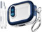 MHYALUDO für Airpods Pro 2. Generation Hülle mit sicherem Verschluss, kompatibel mit Airpods Pro Hülle 2./1. Generation, klares, transparentes TPU-Case in Militärqualität, stoßfest. Marineblau