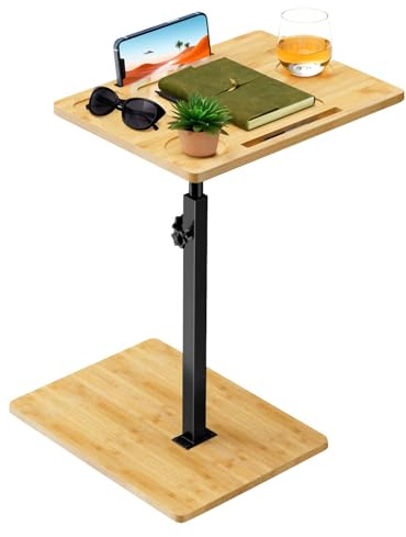 Wooruy Beistelltisch aus Holz,höhenverstellbar,klein und kompakt，Naturholz | Platzsparend höhenverstellbar, ideal als Sofatisch, Nachttisch und kleiner Couchtisch für Wohnzimmer, Schlafzimmer und Büro