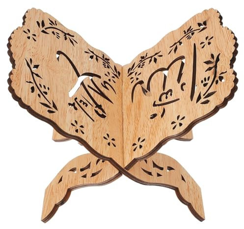Ramadan Koran Buchhalter,Quran Halter,Koran Ständer Holz,Ramazan Deko Buchstütze,Wunderschön Gestaltet Leseständer,Ramadan Geschenke für Büro Schule Tisch Dekoration Eid Al Fitr Deko