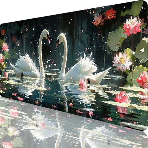 Tappetino Mouse Gaming Nero, Tappetino Mouse XXL 1200 x 600 x 3 mm Mousepad Fumetto, Migliora la Velocità e la Precisione, Sottomano Scrivania Grande con Bordi Cuciti Design per Computer, PC 7-3s