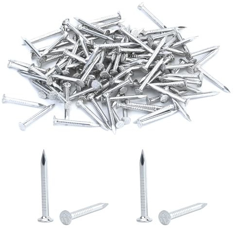 120 clous en acier，clous Pour une utilisation sur le béton, clous galvanisés, pour le travail du bois, la brique, utilisation universelle en intérieur et en extérieur