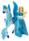 LENA INGROSSO Prinzessin Puppe mit geflügeltem Einhorn-Pferd – Traum-Set mit Zubehör, kämmbare Mähne und Glitzerflügel – Spielzeug für Mädchen 3+ Jahre