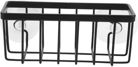 KICHOUSE escurridor de Esponja Cesta organizadora de Fregadero Estante de Secado del Fregadero Estante de Tela de Limpieza de Metal Soporte de Esponja de Cocina Plato Acero Inoxidable Negro