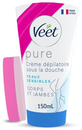 VEET – Soin Douceur Peau Sensible Sous la Douche, Apaise et Hydrate à l’Aloe Vera (150 mL) - Le lot de 3