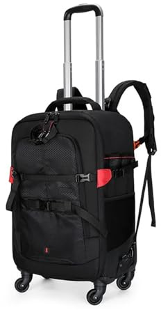 FREOJGU Rucksack-Trolley Trolley Fotografie Rucksack Professionelle Reise Koffer Gepäck Mit Rad(L)