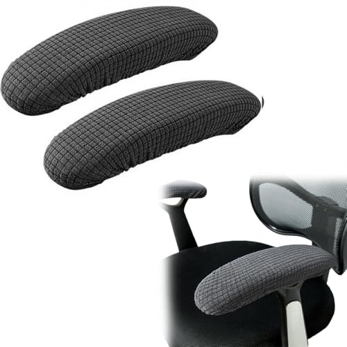 COYUN 2Pcs Bürostuhl Arm Armlehne Abdeckungen, dehnbar Polyester Schutz Abdeckungen entlastet Ellenbogen Beschwerden Bürostuhl Bezug Armlehnen Polster,Länge-40cm,Grau