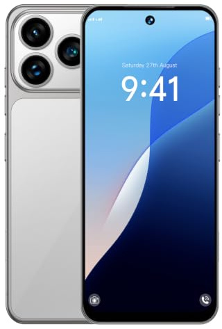 QrZrQ 4G Smartphone Android 12.0 débloqué, Téléphone Portable 4G Double SIM, Écran HD+ 6,6, Batterie 5000mAh, Octa Core, Face ID, 4Go+32Go, Caméra 16MP+13MP, OTG (Grey)