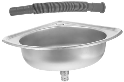 UTHCLO Évier Cuisine Cuve en Acier Inoxydable Ultra-Compact Forme en Éventail Lavabo pour Camping-Car Usage Polyvalent Lavage Légumes Vaisselle Et Mains