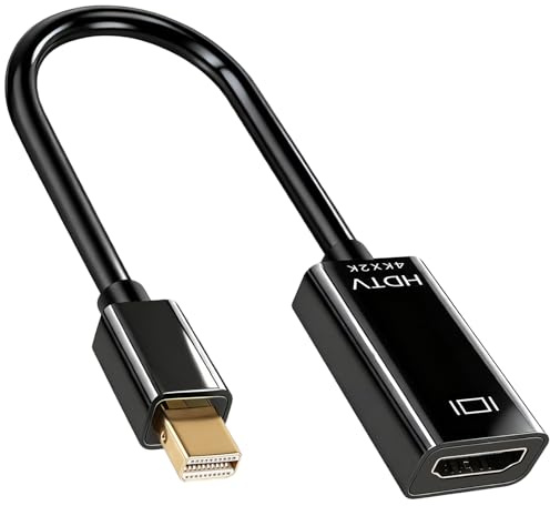 4K Mini DisplayPort to HDMI Adapter, Mini DP to HDMI Adapter Compatible for MacBook Air/Pro Microsoft Surface Pro/Dock TV Monitor Projector, Gold Plated Connector